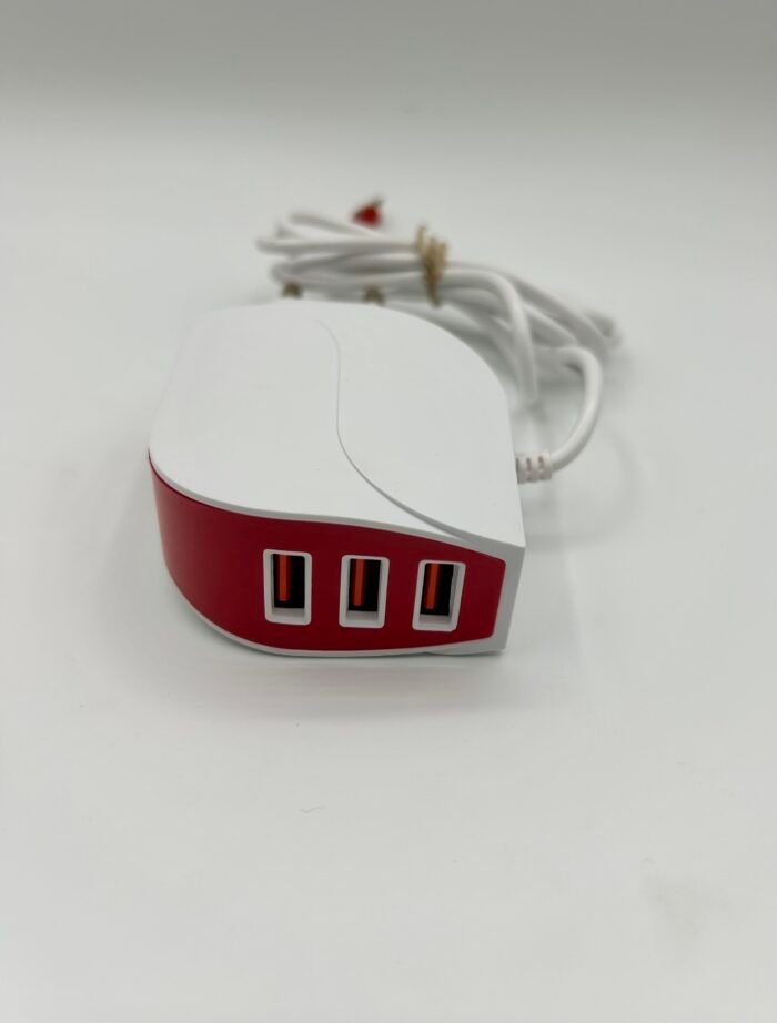 HT-19 Fast Charger with 3 ports and built in micro USB cable - Image 4